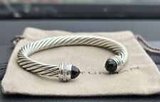 David Yurman 7mm Cable Color Classic Bracelet & Silver Black Onyx & DIAMOND M picture