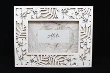 Hawaiian Floral Wood Picture Frame - Hibiscus & Monstera - 4