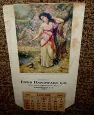 R. Atkinson Fox, Lady Tree Flowers Water, Poor Condition Ohio Calendar 1902 picture