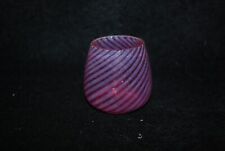 BEAUTIFUL NICKEL PLATE CRANBERRY OPALESCENT SWIRL TOOTHPICK HOLDER 1890'S picture