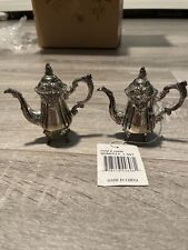 Godinger Silver Art Silver Plated Teapot/Coffee Pot  Salt & Pepper Shakers, NWT picture