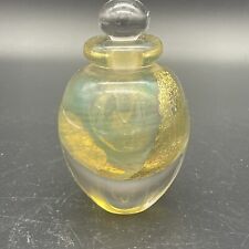 1988 Signed Robert EricHolt Perfume Bottle With Iridescent Blue & Purple Gold picture