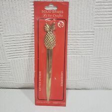 New Heavy Solid Brass Pineapple Letter Opener Desk Accessory Antique New picture