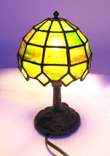 MINT The Christiansen's Lamp Co Shade Tree Bronze Bas Signed Stained Slab Glass picture