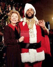 FIRST LADY NANCY REAGAN WITH MR. T DRESSED AS SANTA CLAUS - 8X10 PHOTO (DD429) picture