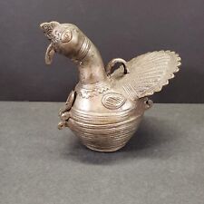 Dhokra Figural Hand-Cast Brass Peacock Trinket / Jewelry Box Hand Cast Vintage picture