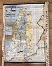 1905 STUDENT MAP OF PALESTINE HOLY LANDS ON CANVAS picture