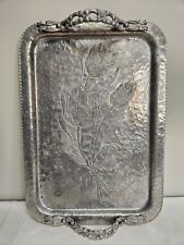 Vtg 1950s Rodney Kent Hand Wrought Creations Aluminum Serving Tray Tulips #408 picture