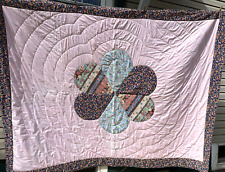Amish Made Pink Floral Quilt Queen picture