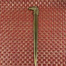 Vintage Solid Brass Letter Opener Horse Head 8” Equestrian Office Decor picture