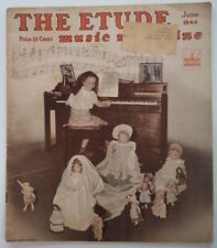 The Etude Music Magazine Vtg 1944 Rare Info Art Great Ads WW2 Segovia Bob Jones picture