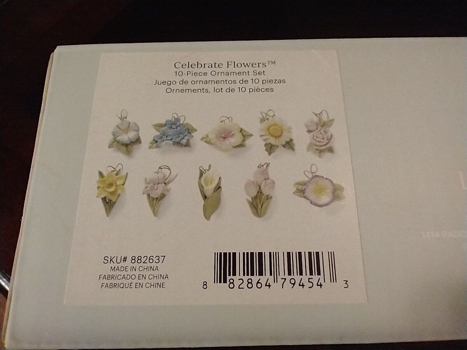 Boxed Set of 10 Lenox China Miniature Celebrate Flowers Ornaments New in Box