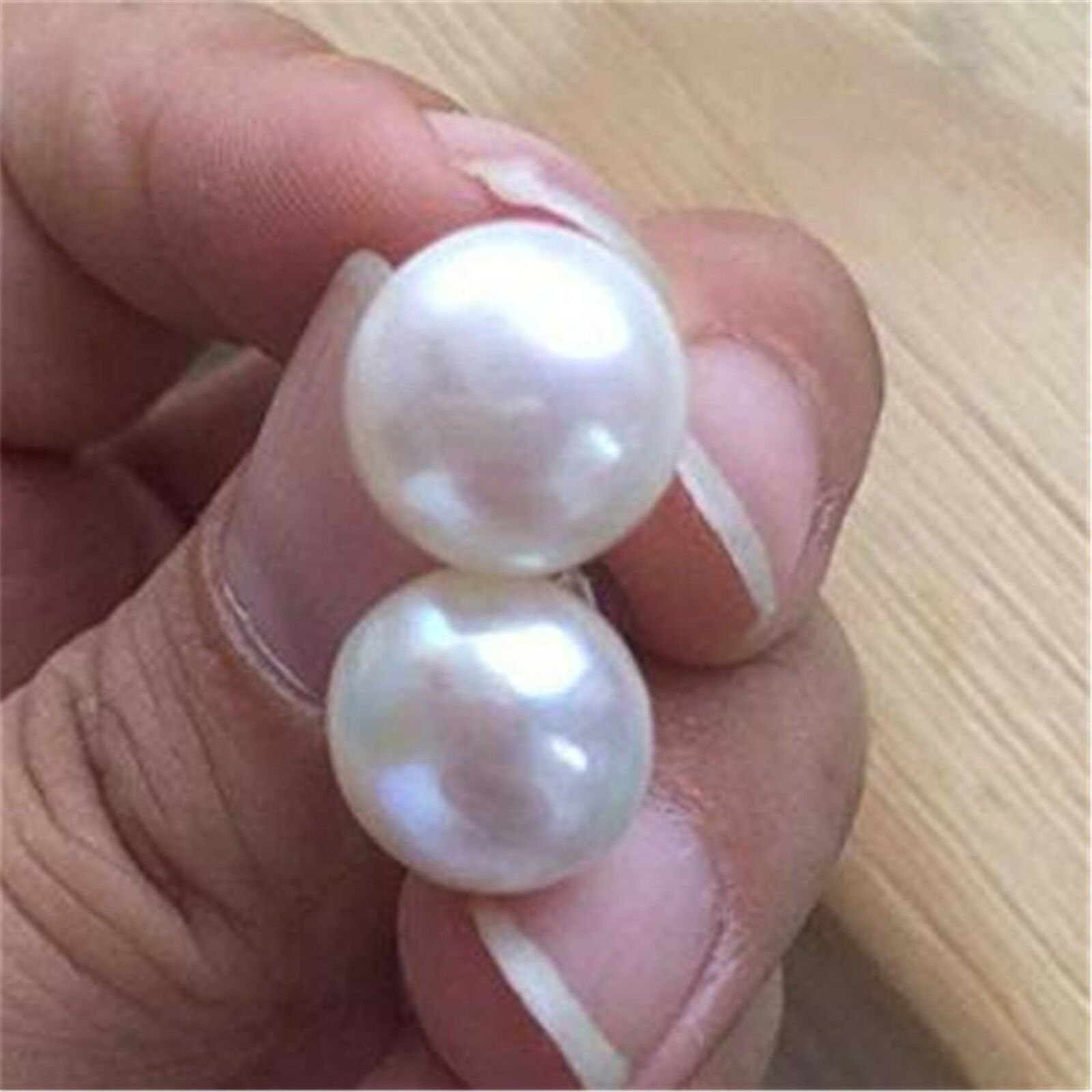 Fashion 11-12mm White Baroque Pearl Earrings 18k Ear Stud Dangle Mesmerizing