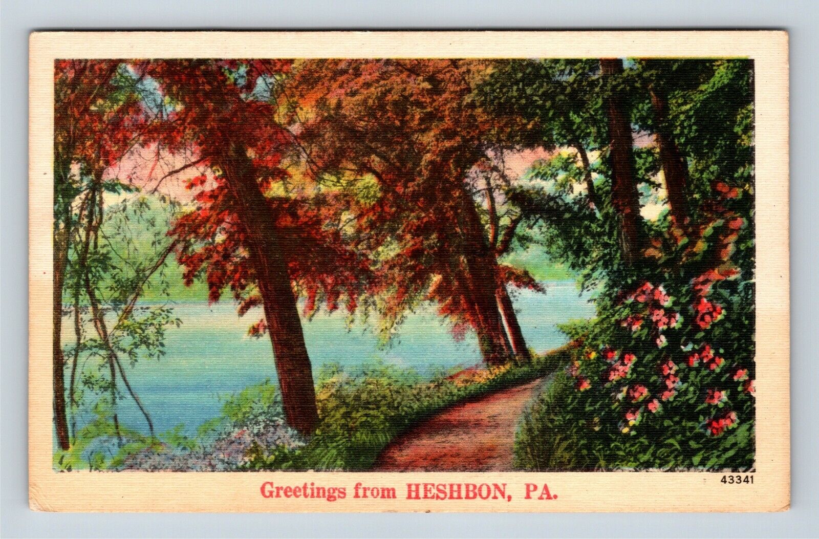 Heshbon PA, Scenic Greetings, River, Pennsylvania, Vintage Postcard