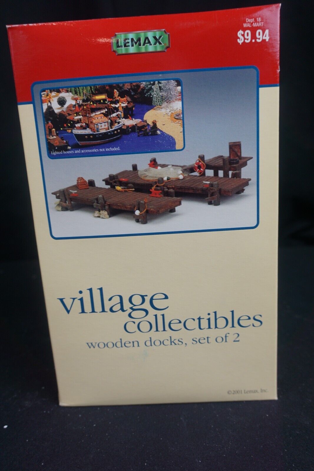 Lemax Village Collection 2001 Wooden Docks Set of 2 Accessory Pieces 14642 NEW