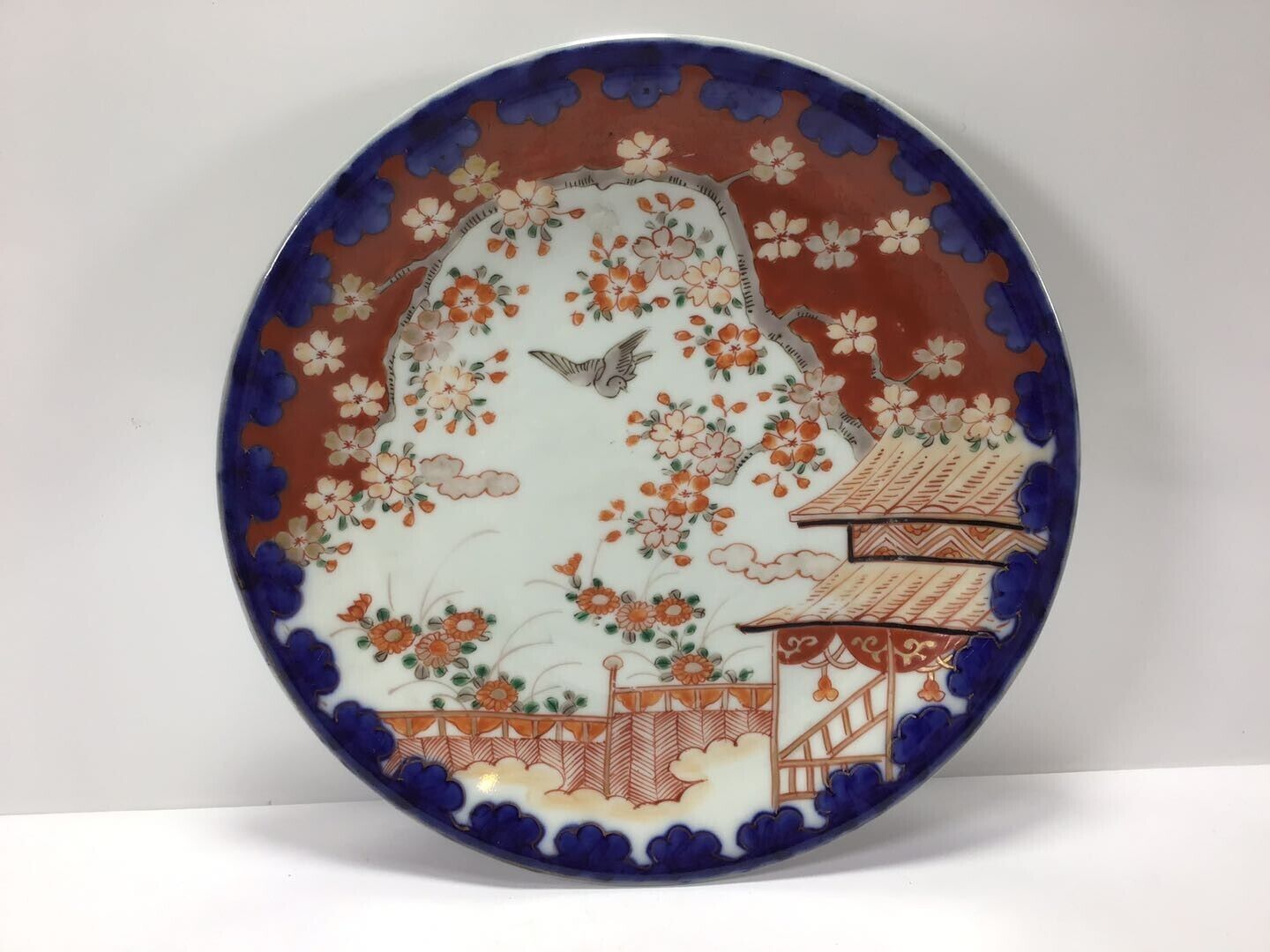 T24 Vintage Antique Japanese Imari 19th Century Beautiful Design Porcelain Plate
