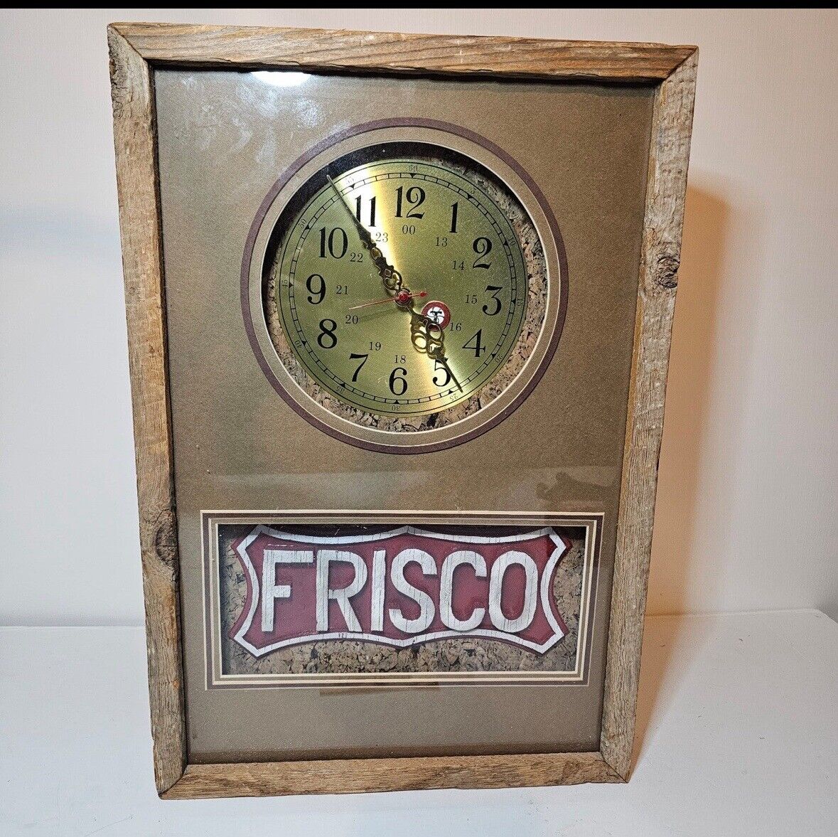 Vintage 1980 J. Allen Gruen Railroad Art Frisco Tx Shadowbox Clock Rare 