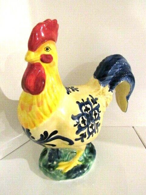 Rooster Chicken Ceramic Figurine Statue Multi Color 14\