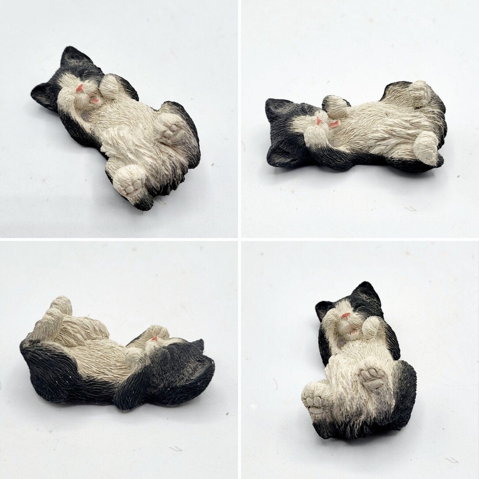 Sandra Brue Vintage Signed 1986 Sandicast Sleeping Kitten Figurine