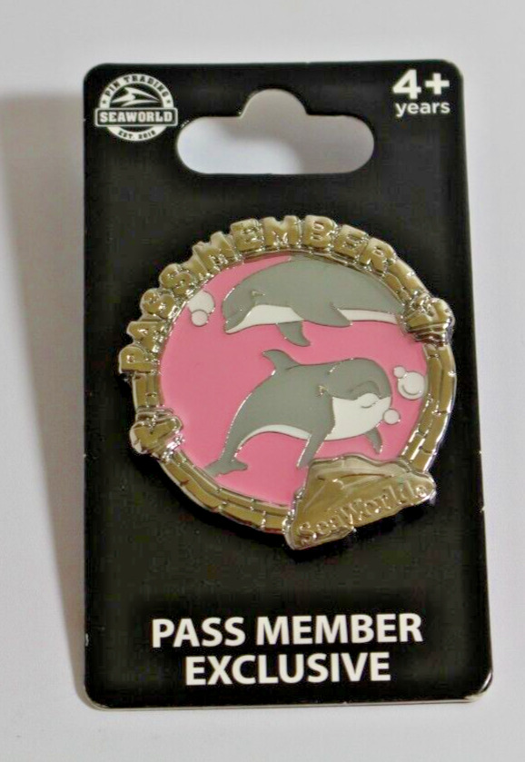 SEAWORLD 2023 PASS MEMBER EXCLUSIVE PINK SILVER  DOLPHIN PIN NEW