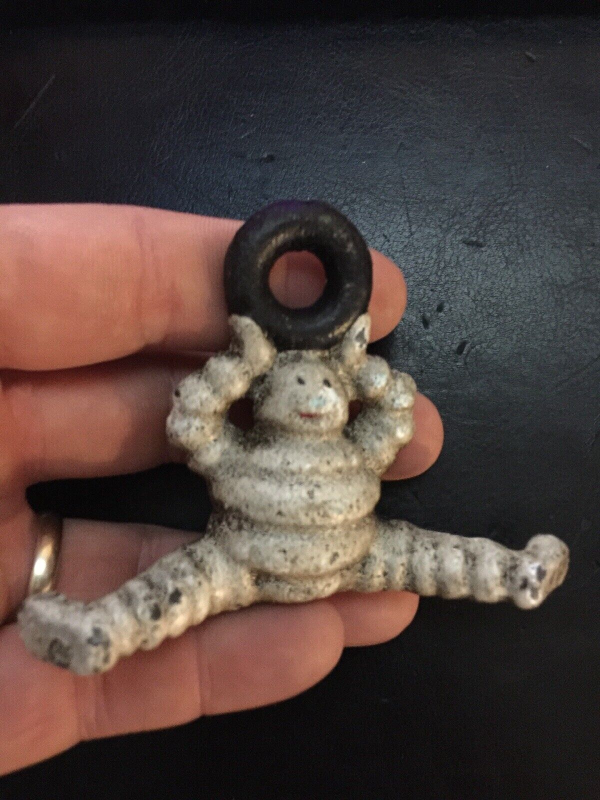 Michelin Tire Man Cast Iron Goodyear Collector Paperweight Metal Patina Man Cave