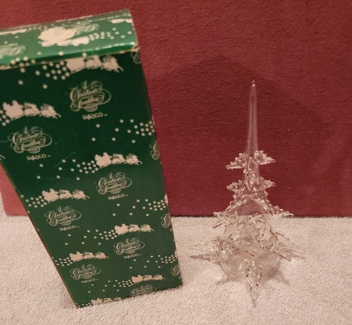 Vtg HTF Enesco Lightweight Glass Christmas Tree Figurine 8