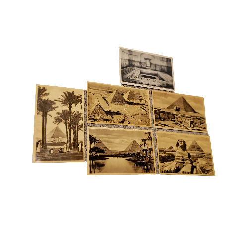 Lot of 6 Vintage Oriental Bureau Antique Postcards 1910 Cairo Egpyt Pyramids