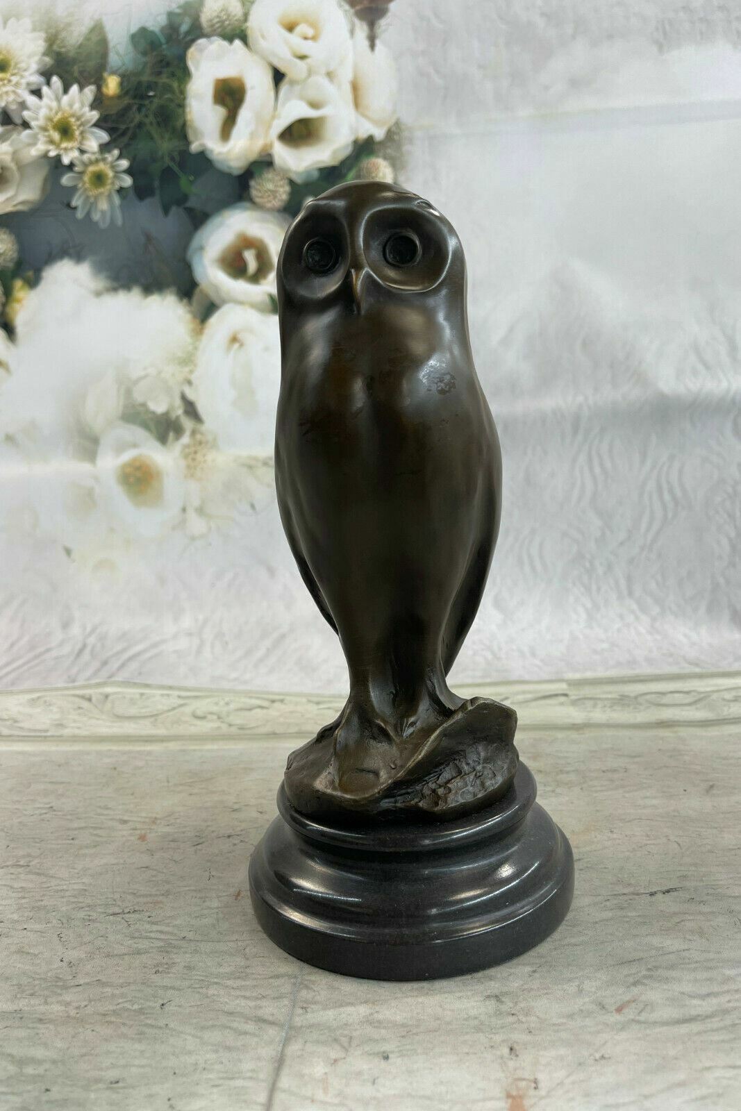 Handcrafted by Lost Wax Method Modern Art Owl Bronze Sculpture Figurine Artwork