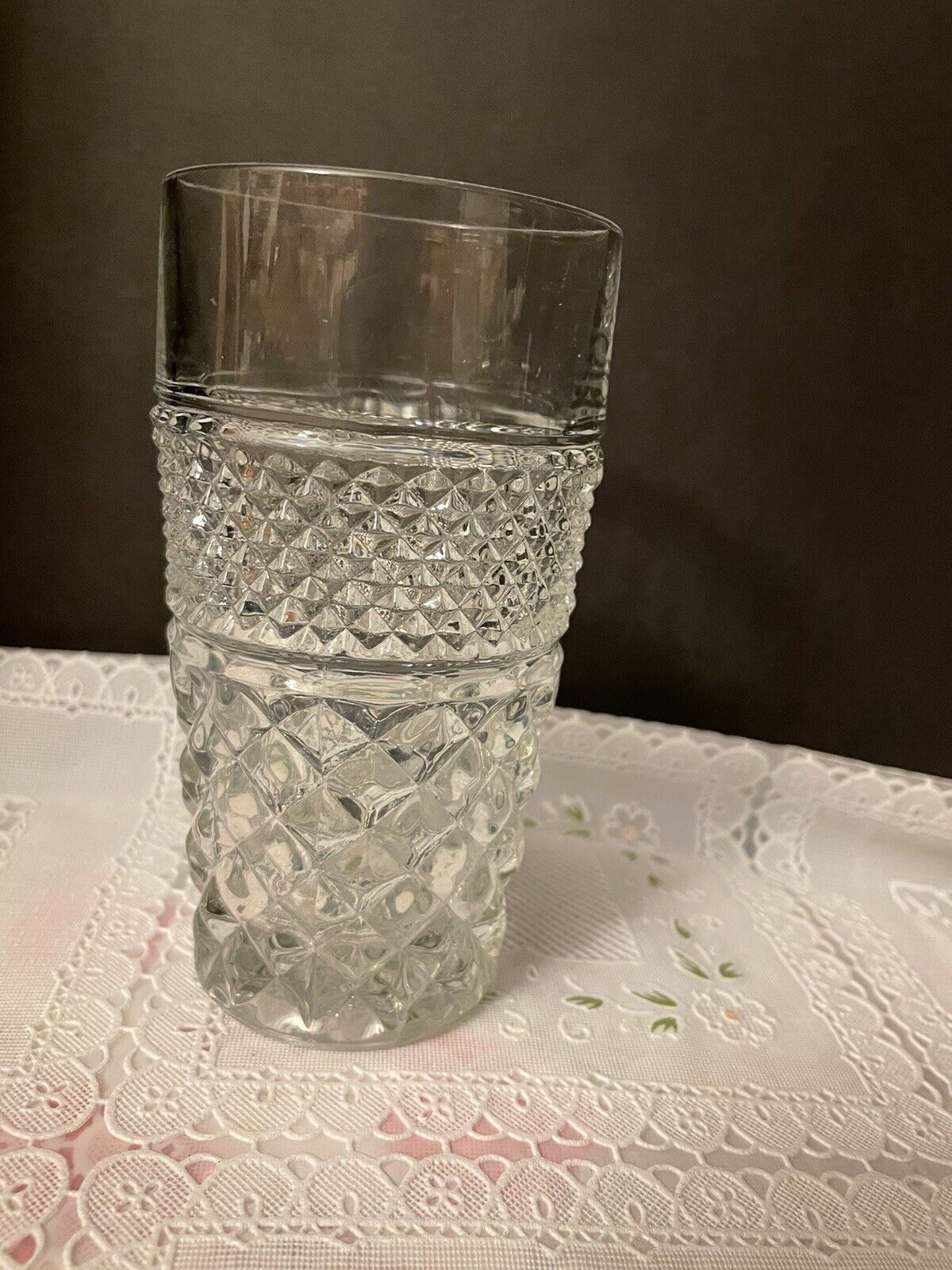 Vintage Anchor Hocking Wexford Clear Cut Tea or Water Tumbler... Price For One