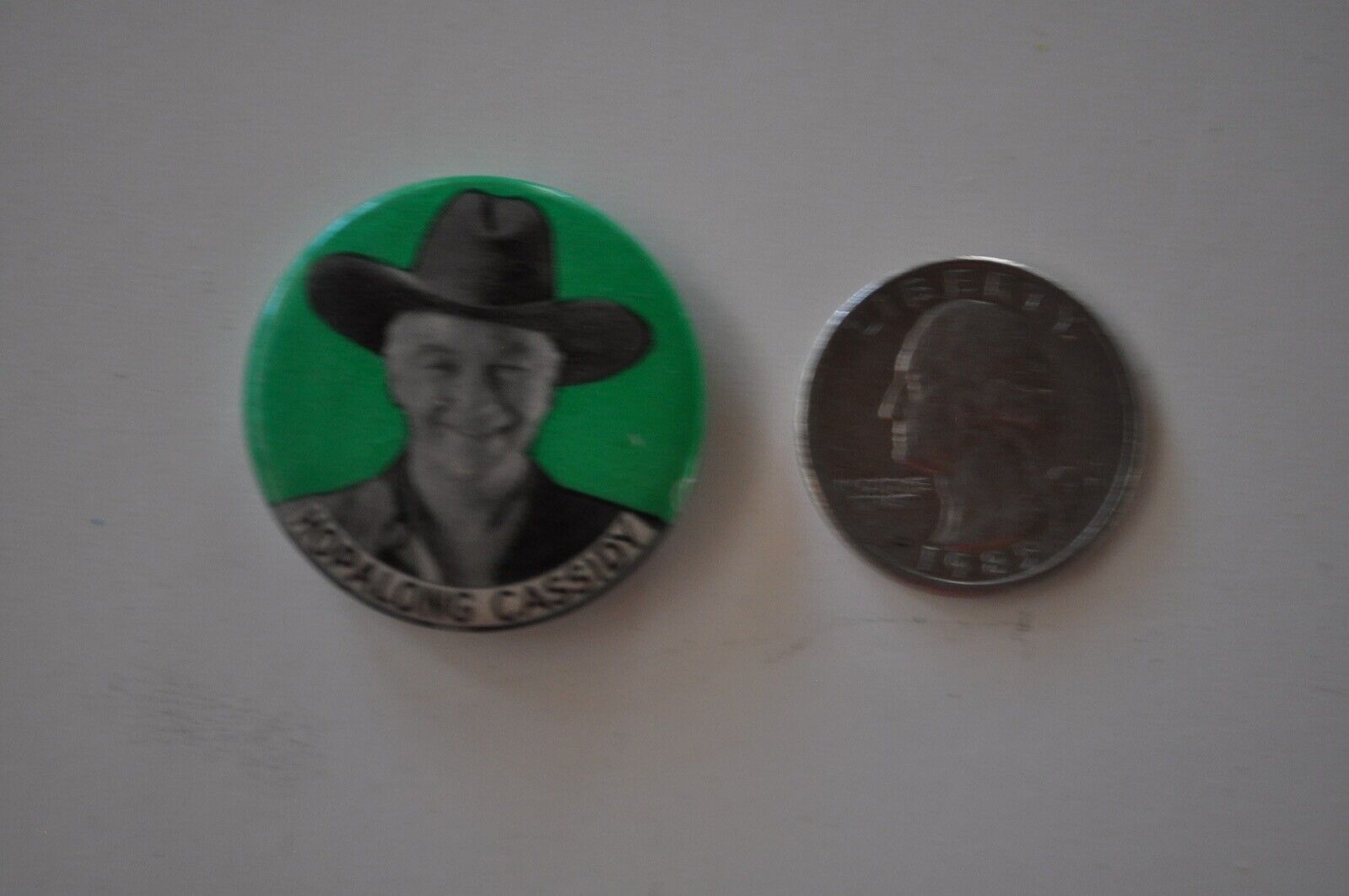 Vintage Cowboy Button Hopalong Cassidy Green 1950’s