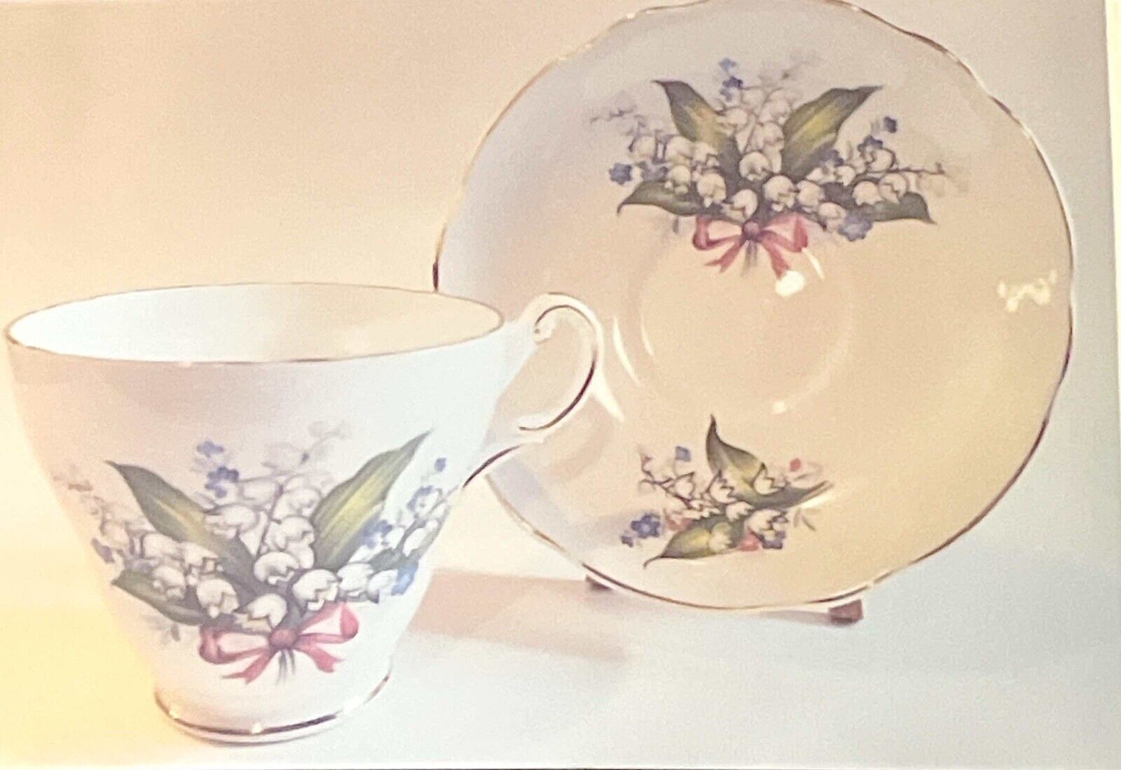 Vintage Regency Lily Of The Valley Bone China Cup & Saucer ~ Made in England
