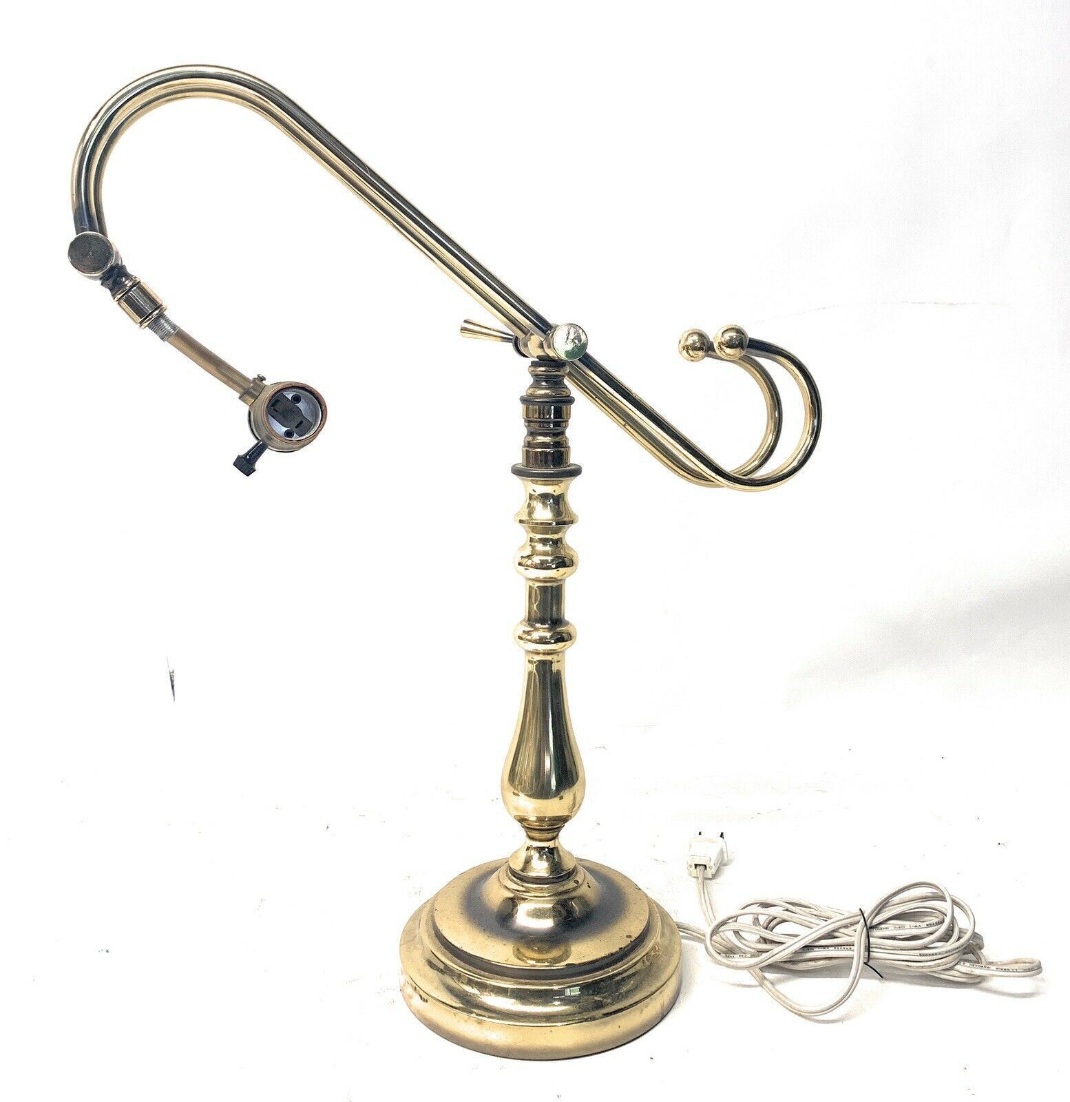 Vintage Portable Adjustable Brass Lamp Brass Desk - Worktable Lamp Solid Brass