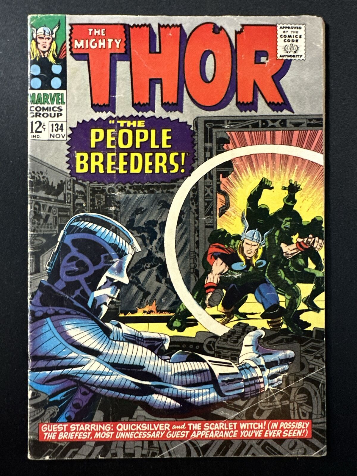 The Mighty Thor #134 Vintage Marvel Comics Silver Age 1st Print 1966 VG- *A2