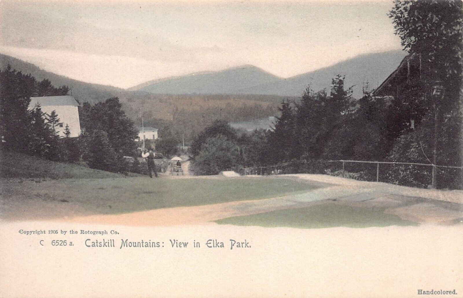 Catskill Mountains: View in Elka Park, N.Y., 1905 Hand Colored Postcard, Unused