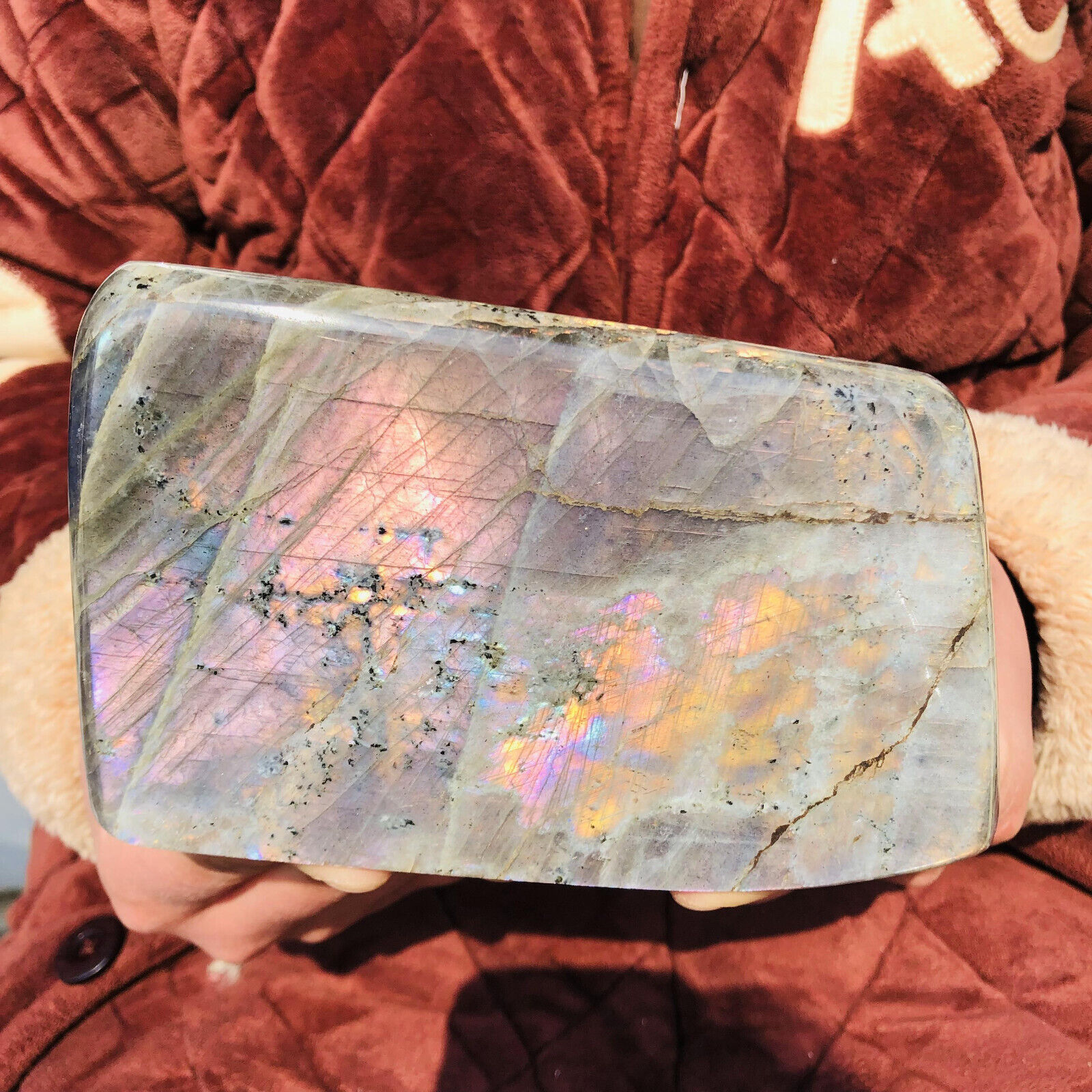 3.8LB Natural purple Labrador moonfeldspar quartz morphological mineral specimen