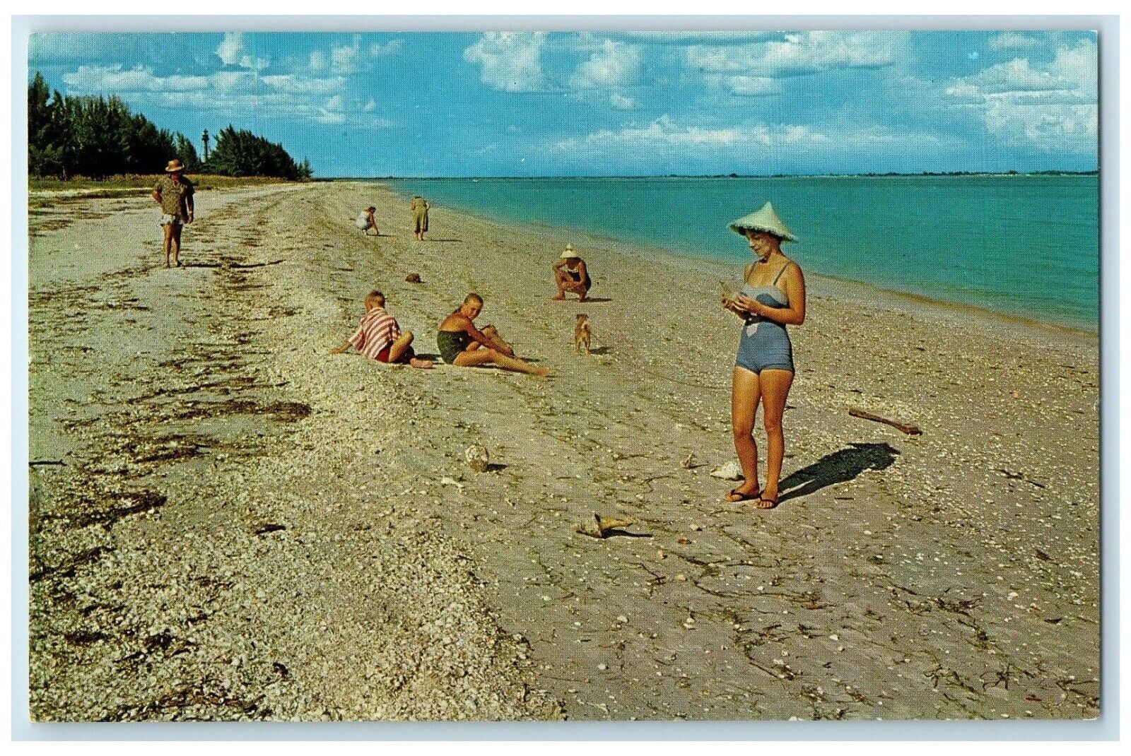 c1960\'s Sanibel And Captiva Islands Florida FL, Beach Bathing View Postcard