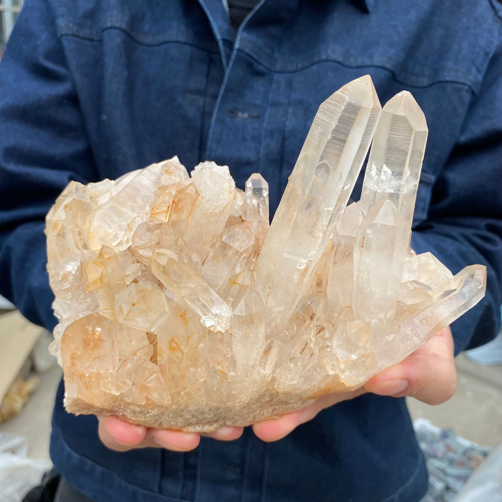 775g Natural Clear White Quartz Crystal Cluster Rough Healing Specimen