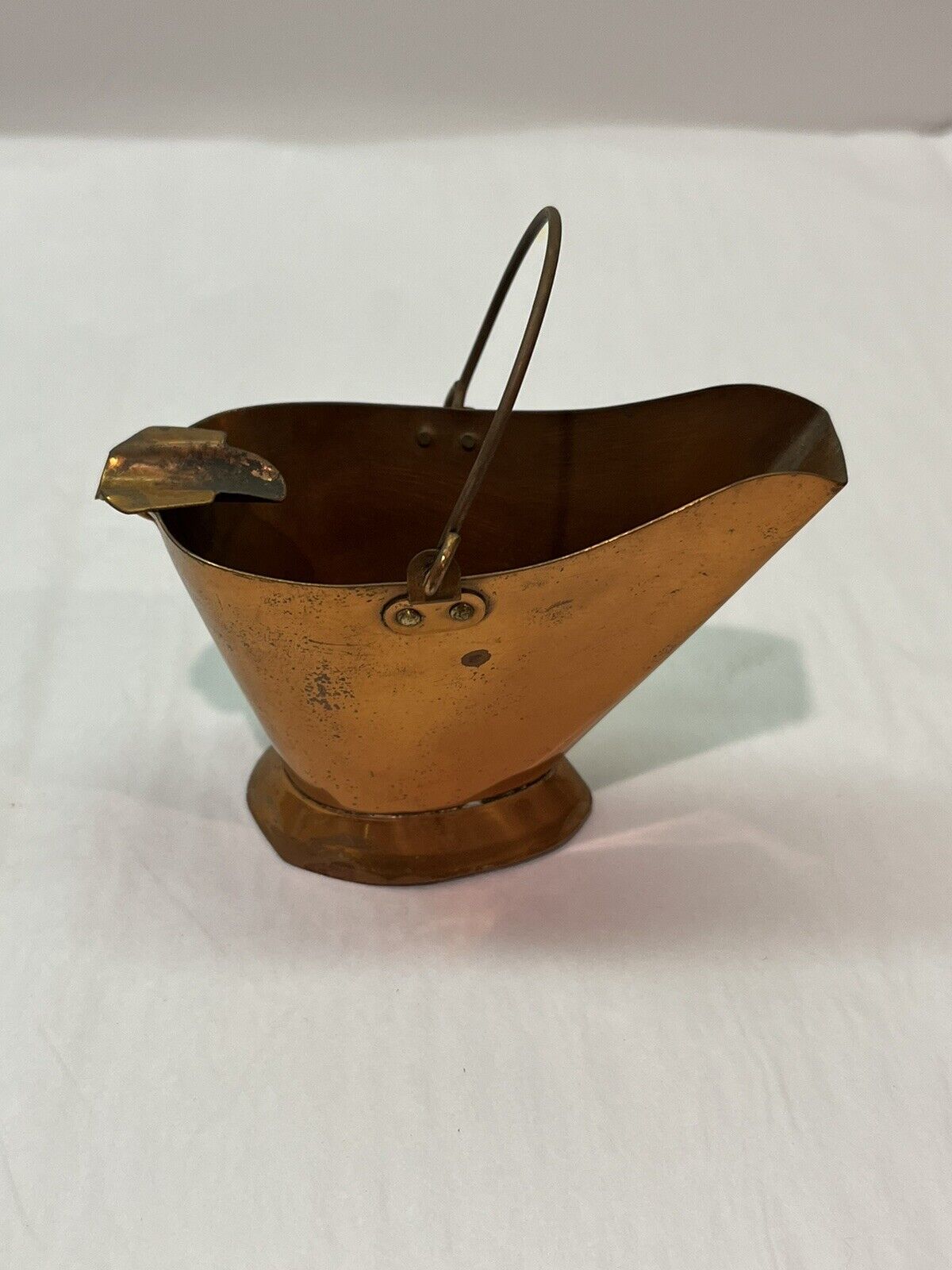 Vintage Copper Ashtray Pail Bucket Pitcher With Handle Rustic