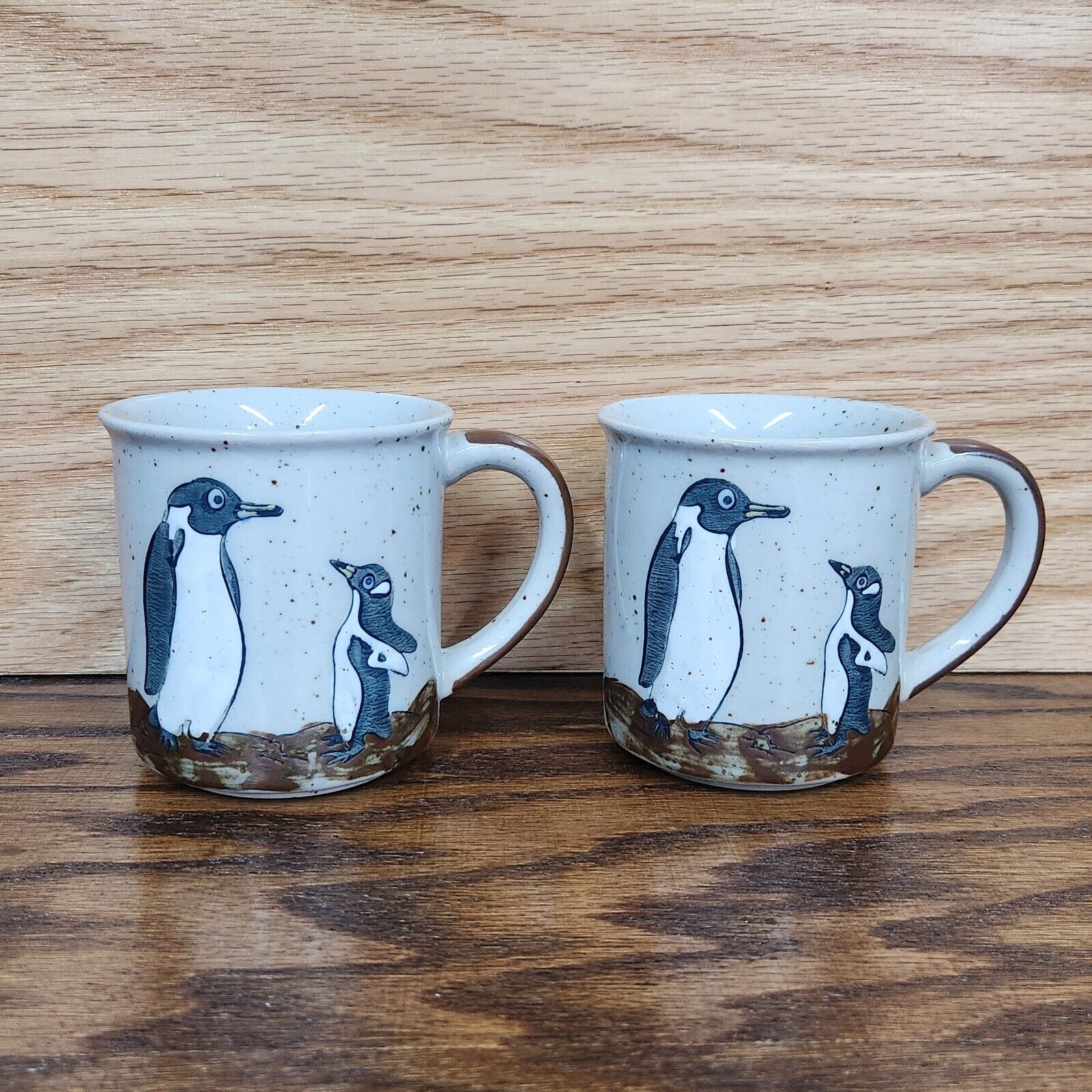 Vintage Penguin Pottery Coffee Mug Cup Set of 2 Otagiri? 10 oz