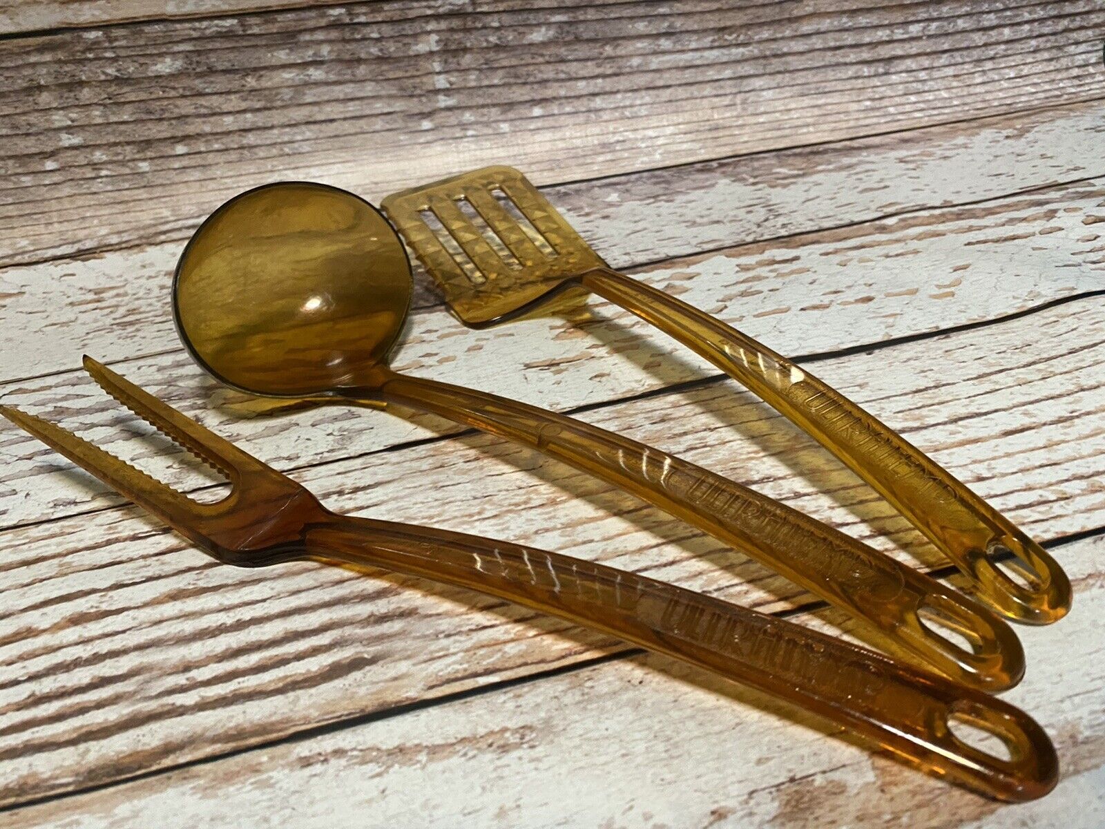 Lot of 3 Vintage Ultratemp Amber Visions Utensils By Robinson Knife Co Made USA