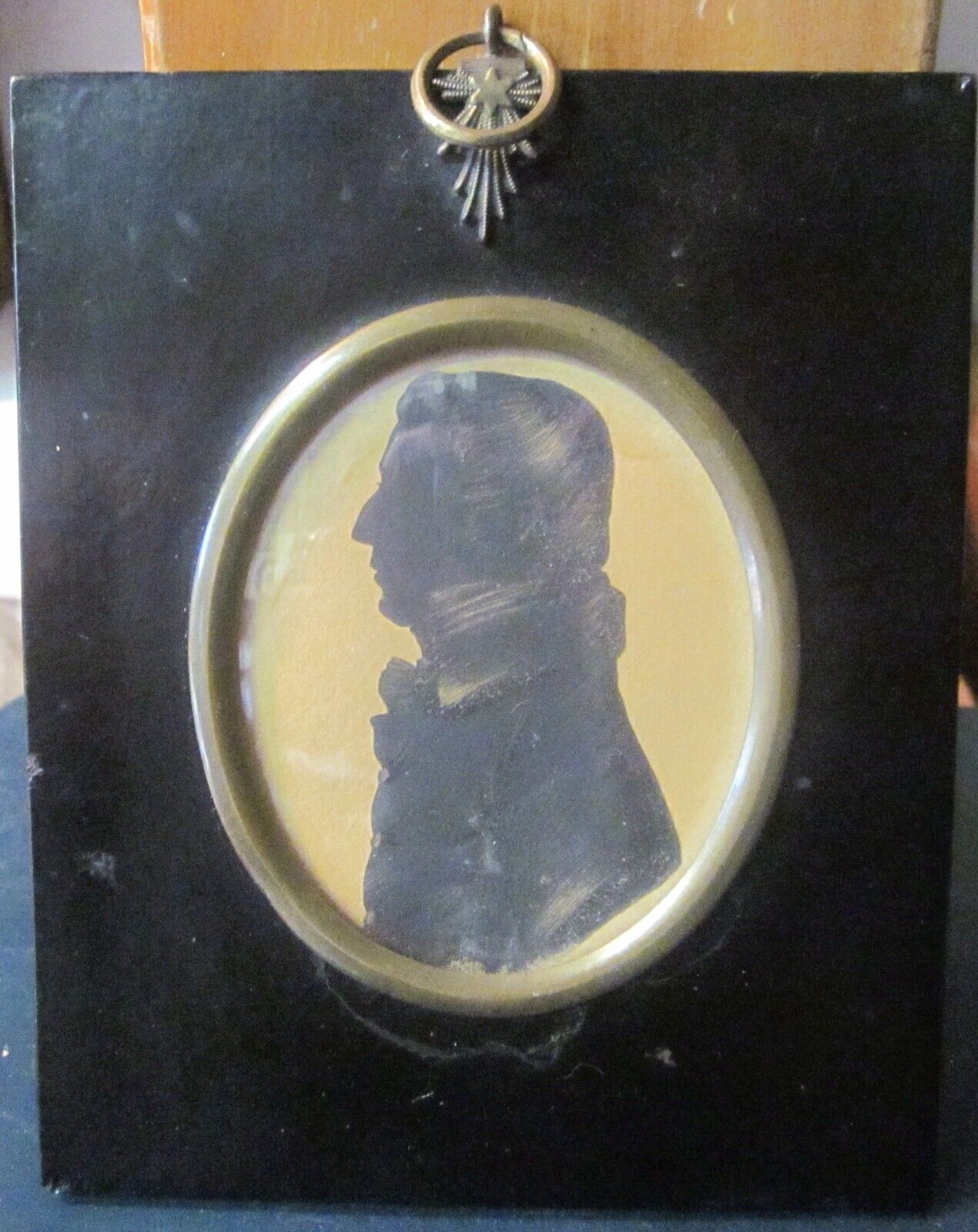 Antique Framed Silhouette Paper Cut Profile Sir Valentine Galway, Ireland 1830's