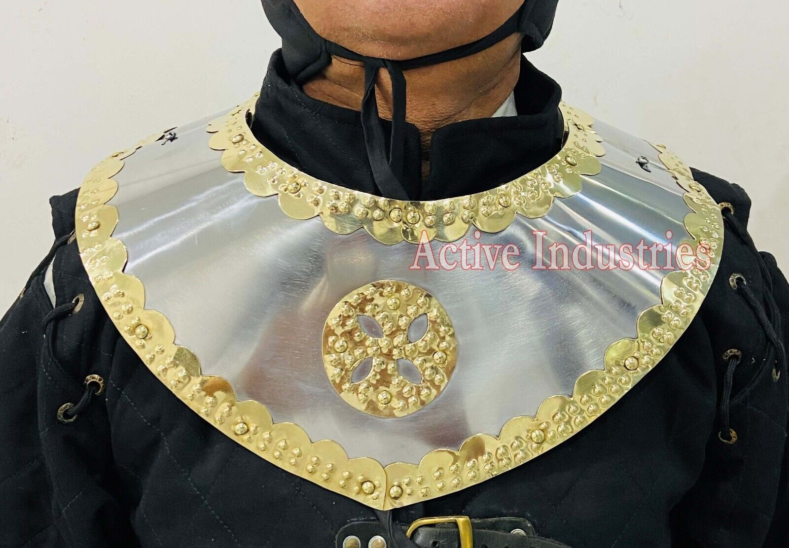 Steel Brass Neck Guard Gorget Armor Medieval Hussar Arm Halloween Costume