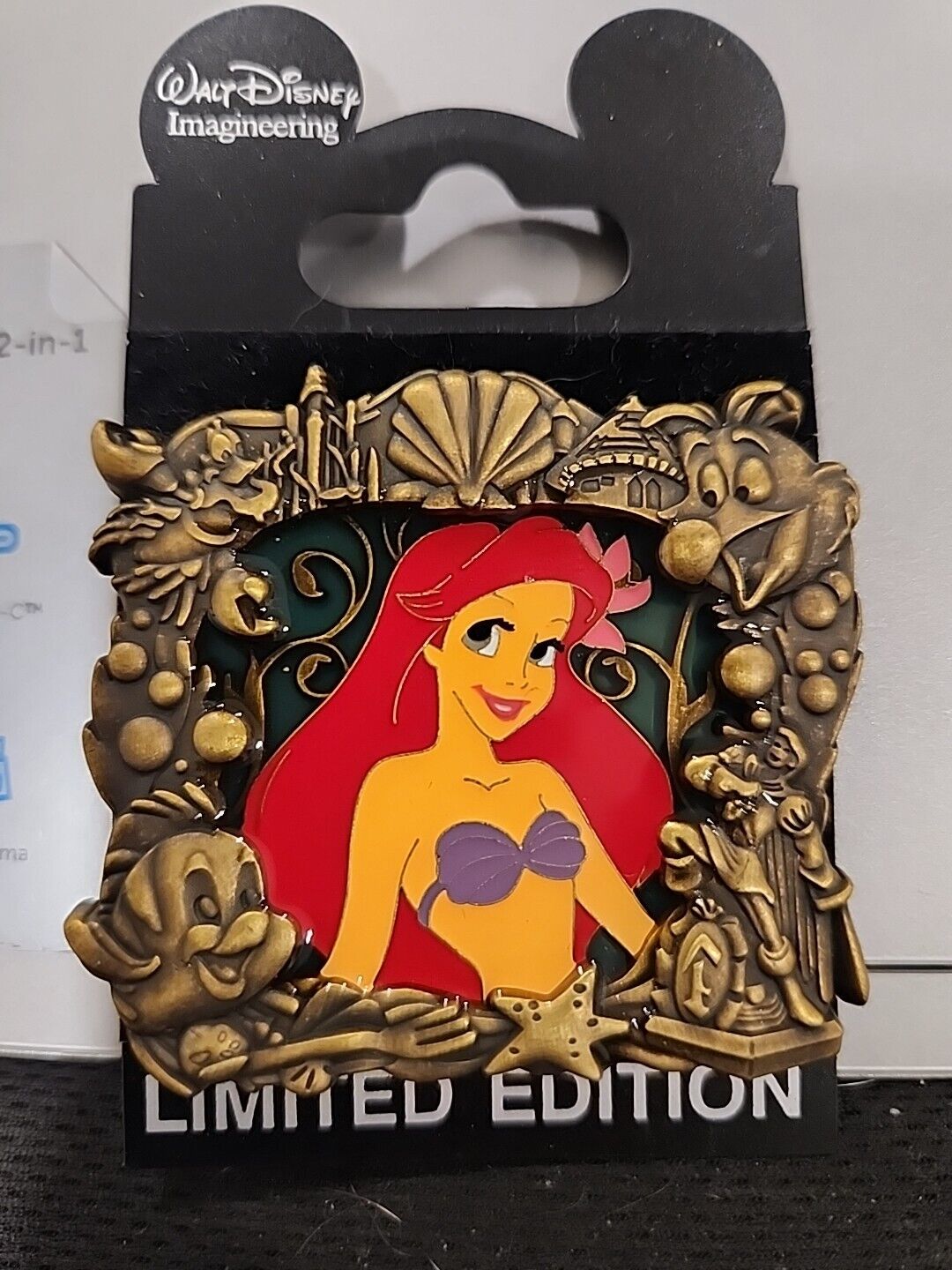 NEW Disney Trading Pin 107470 WDI - Stained Glass Princess Series - Ariel LE 300