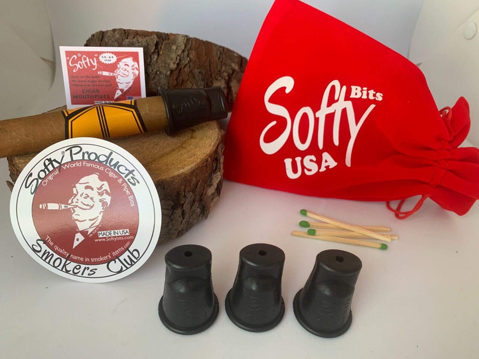 CIGAR HOLDER SOFTY USA  54 to 64 SIZE-MADE IN USA (3 piece pack)