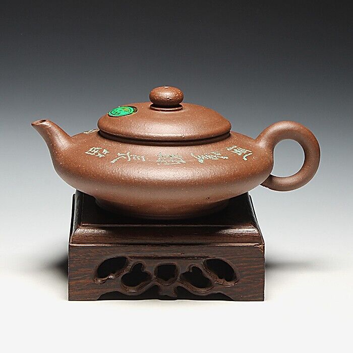 OldZiSha-China Yixing Zisha Old 1st Factory Artist Small 120cc Flat Teapot,1970\'