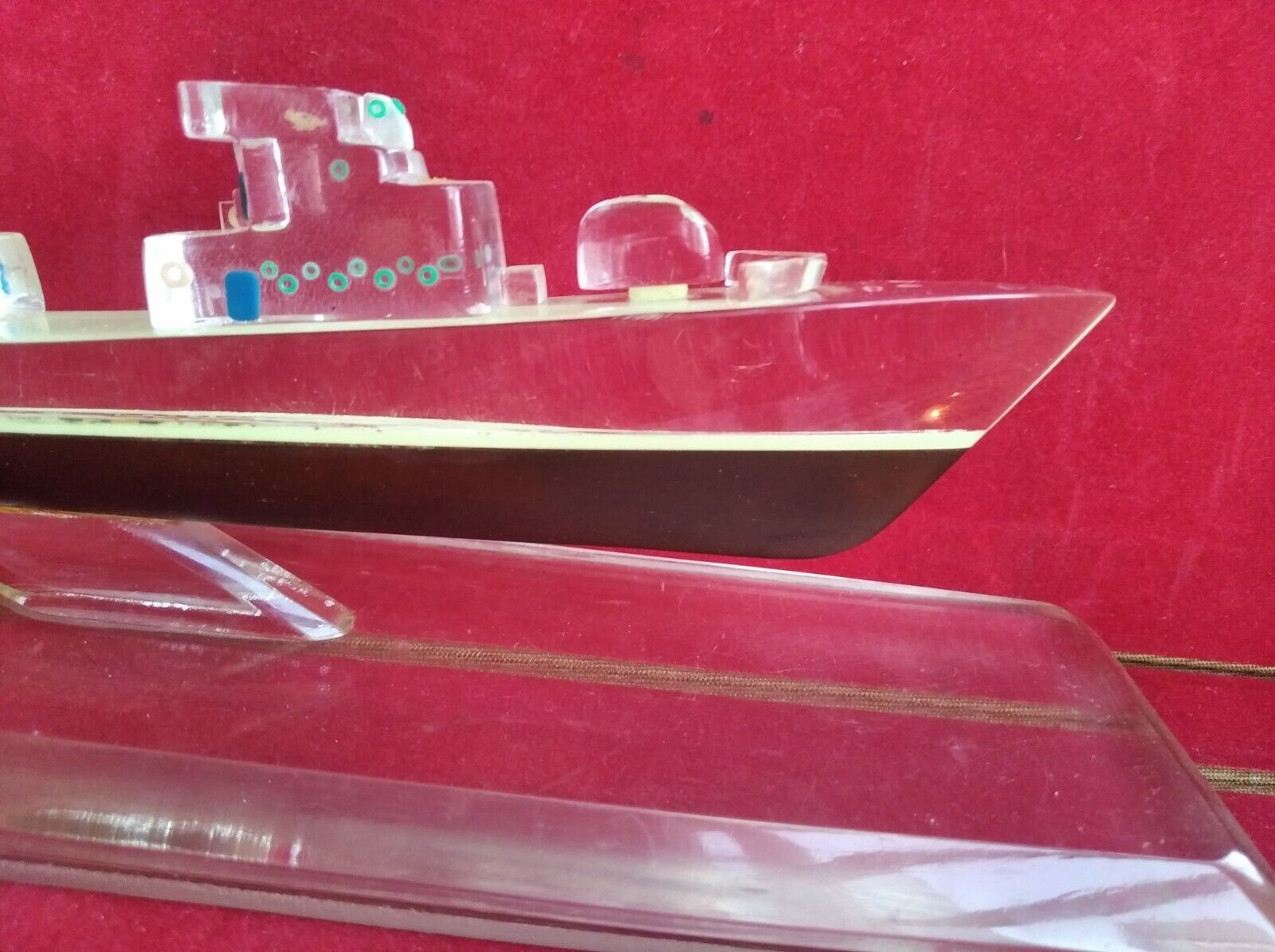 Rare Interesting Ship model plexiglass navy battle ship glowing in the dark