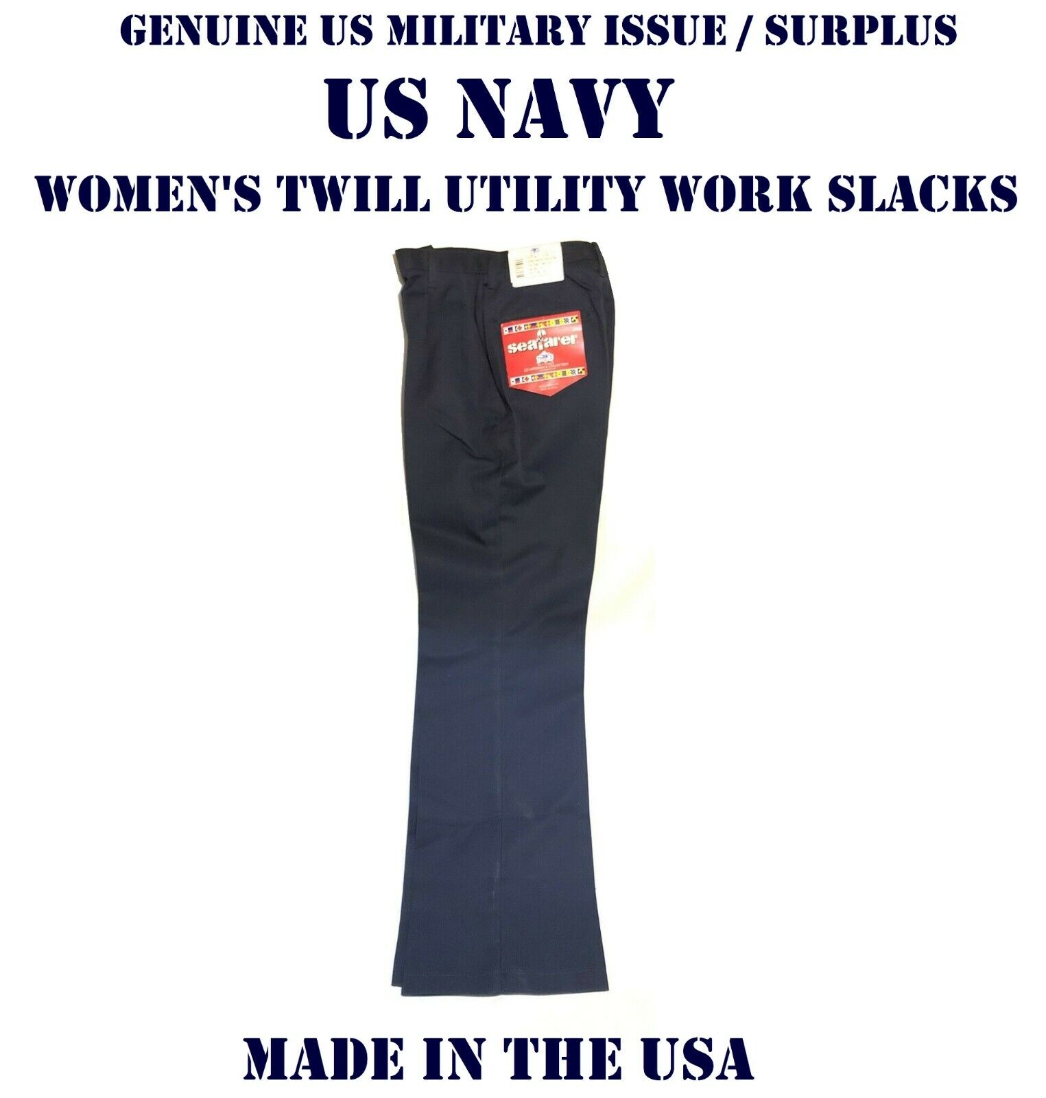 US NAVY SLACKS WOMENS 18MXT x 38 BLUE UTILITY WORK DUTY UNIFORM PANTS BOTTOM USN