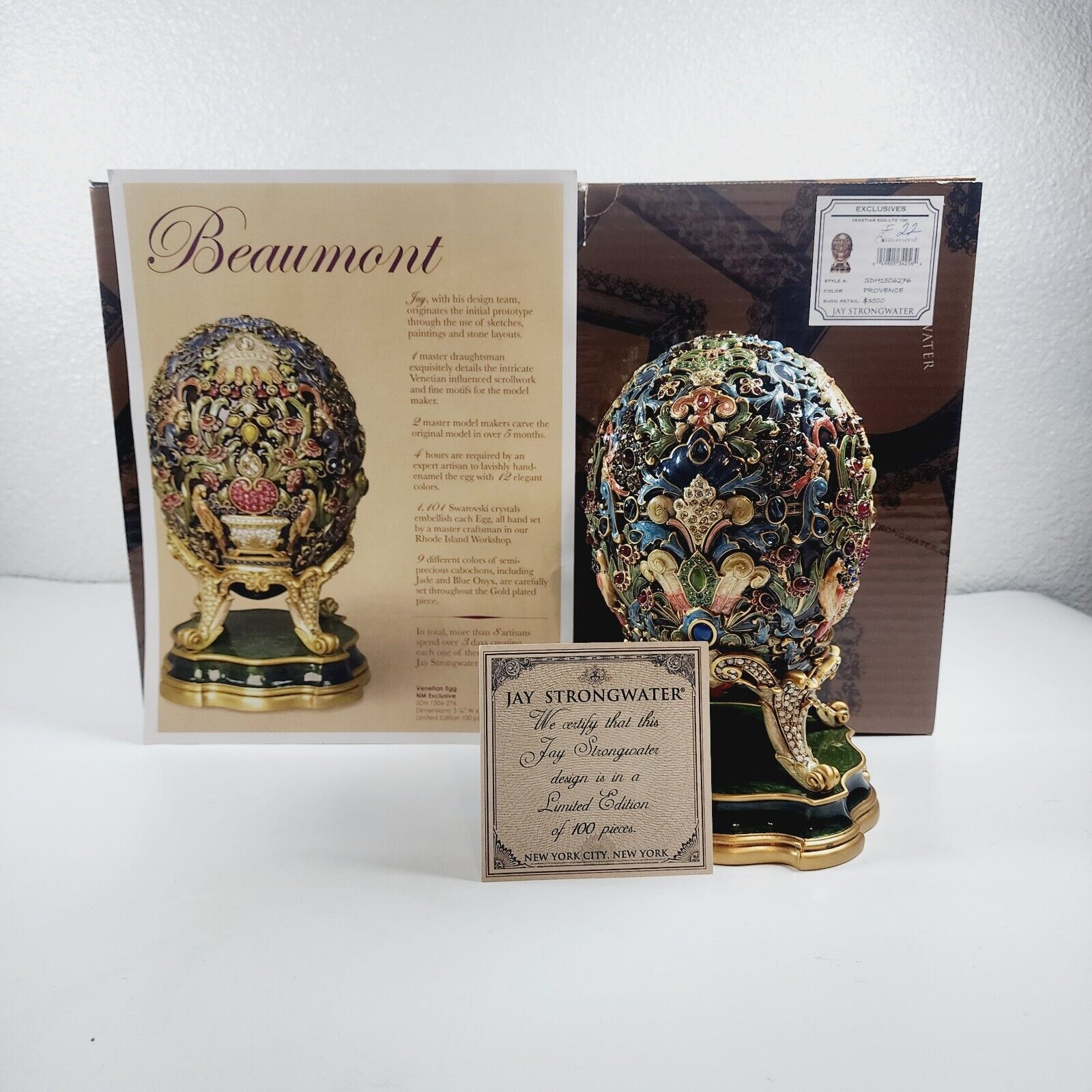 JAY STRONGWATER BEAUMONT VENETIAN EGG - LIMITED EDITION 22/100 Stunning