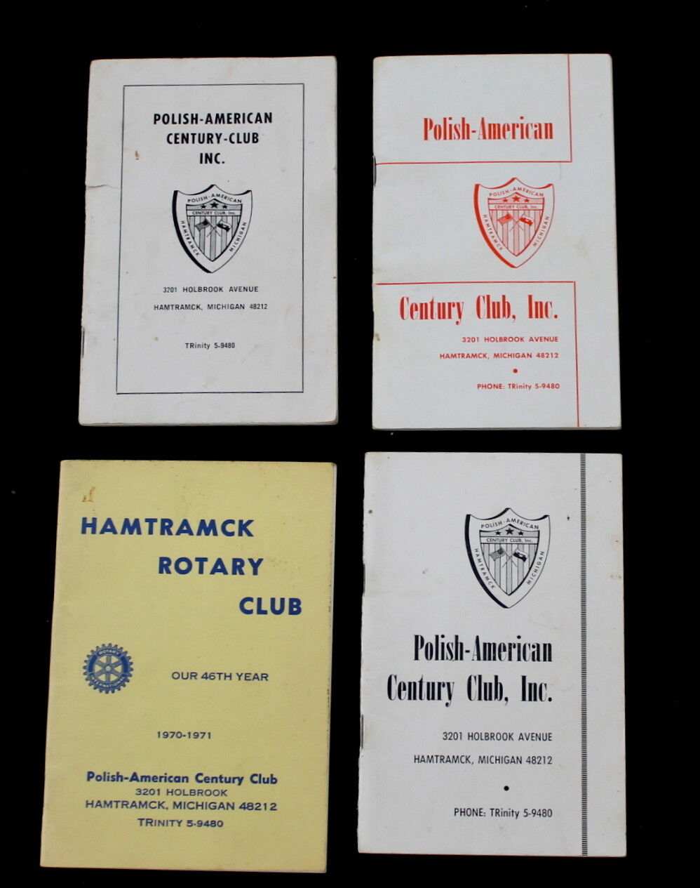 4 Vtg 1966-71 Polish American Century Club Roster & Constitution  Hamtramck MI