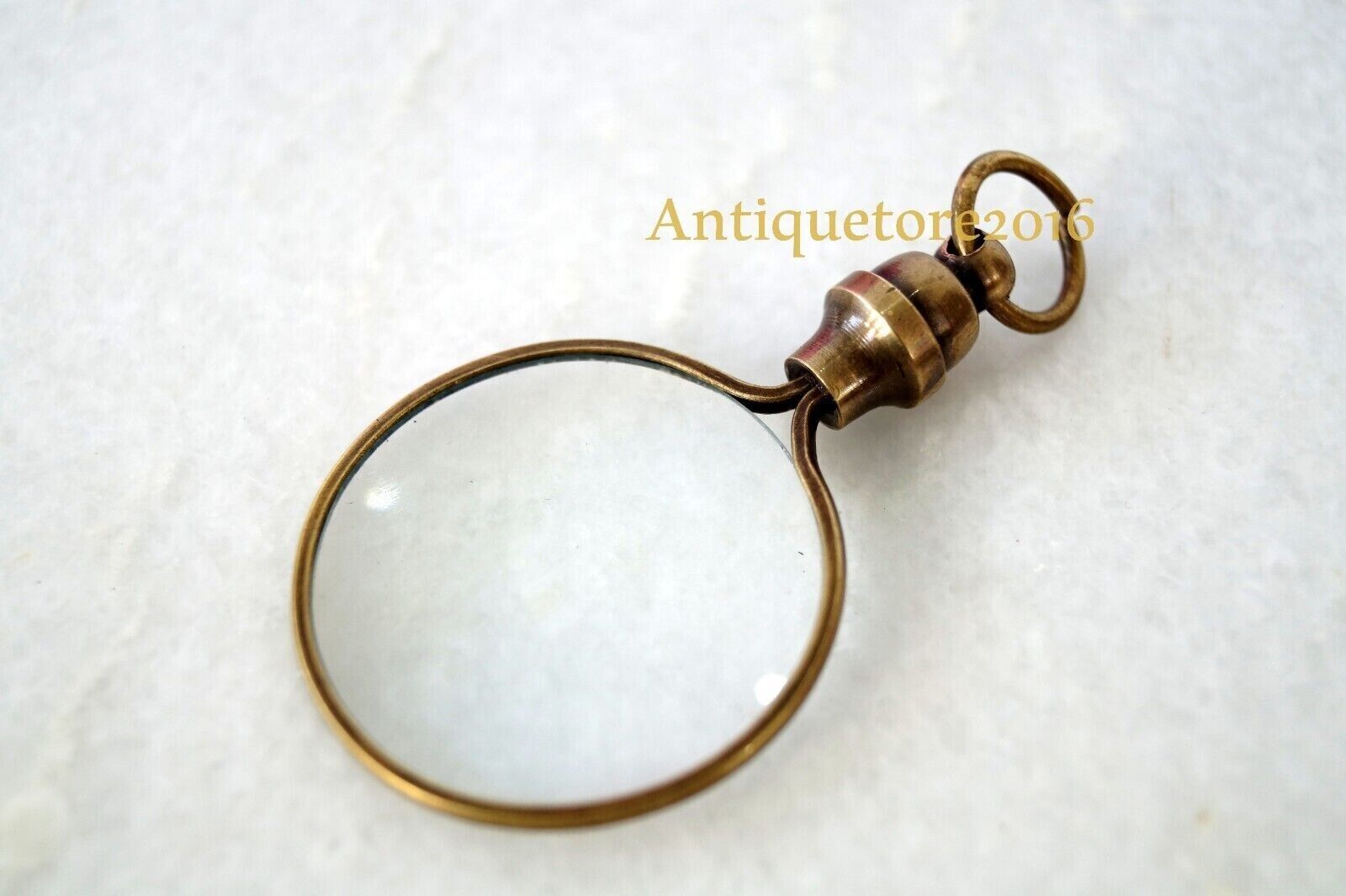 VINTAGE ANTIQUE TONE ON BRASS HIGH QUALITY GLASS HAND HELD MINI MAGNIFYING GLASS
